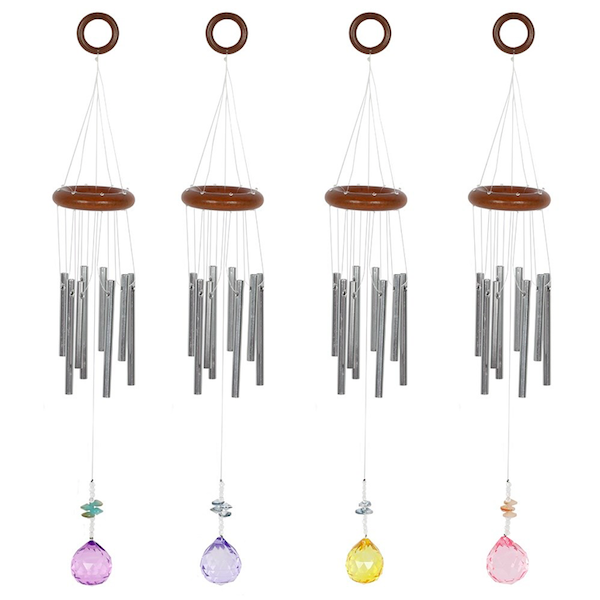 Windchime with coloured crystal